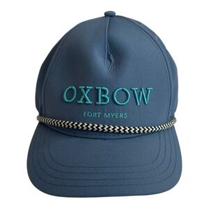OXBOW Fort Myers Blue Black & White Jute Accent Baseball Cap Unisex Athletic Cap